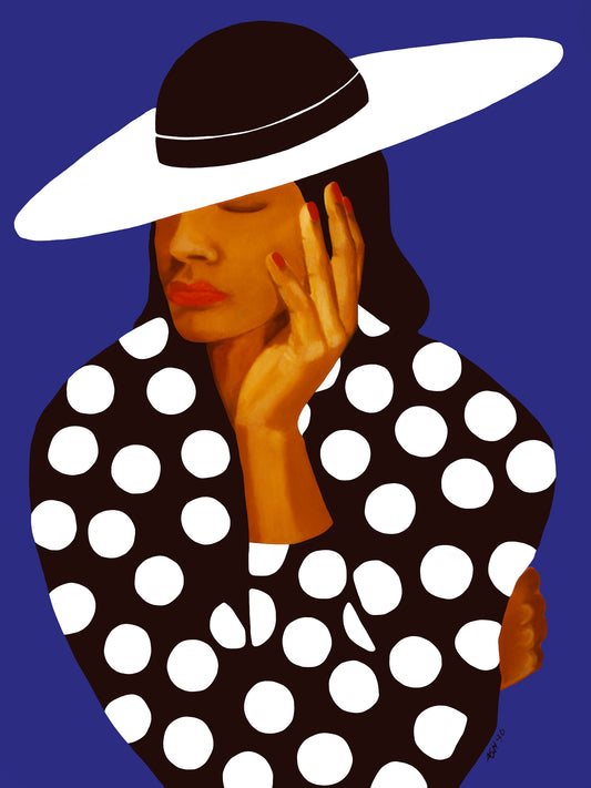 Diva in Black and White Polka Dots - Stretched Canvas Print - Antionette's Artistry