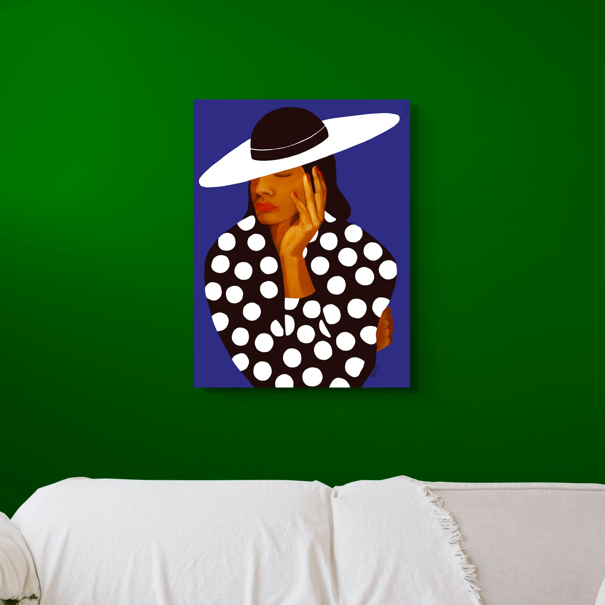 Diva in Black and White Polka Dots - Stretched Canvas Print - Antionette's Artistry