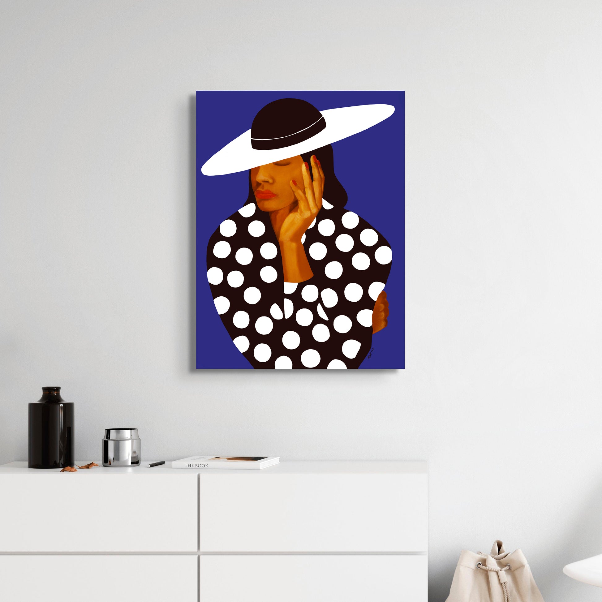 Diva in Black and White Polka Dots - Stretched Canvas Print - Antionette's Artistry