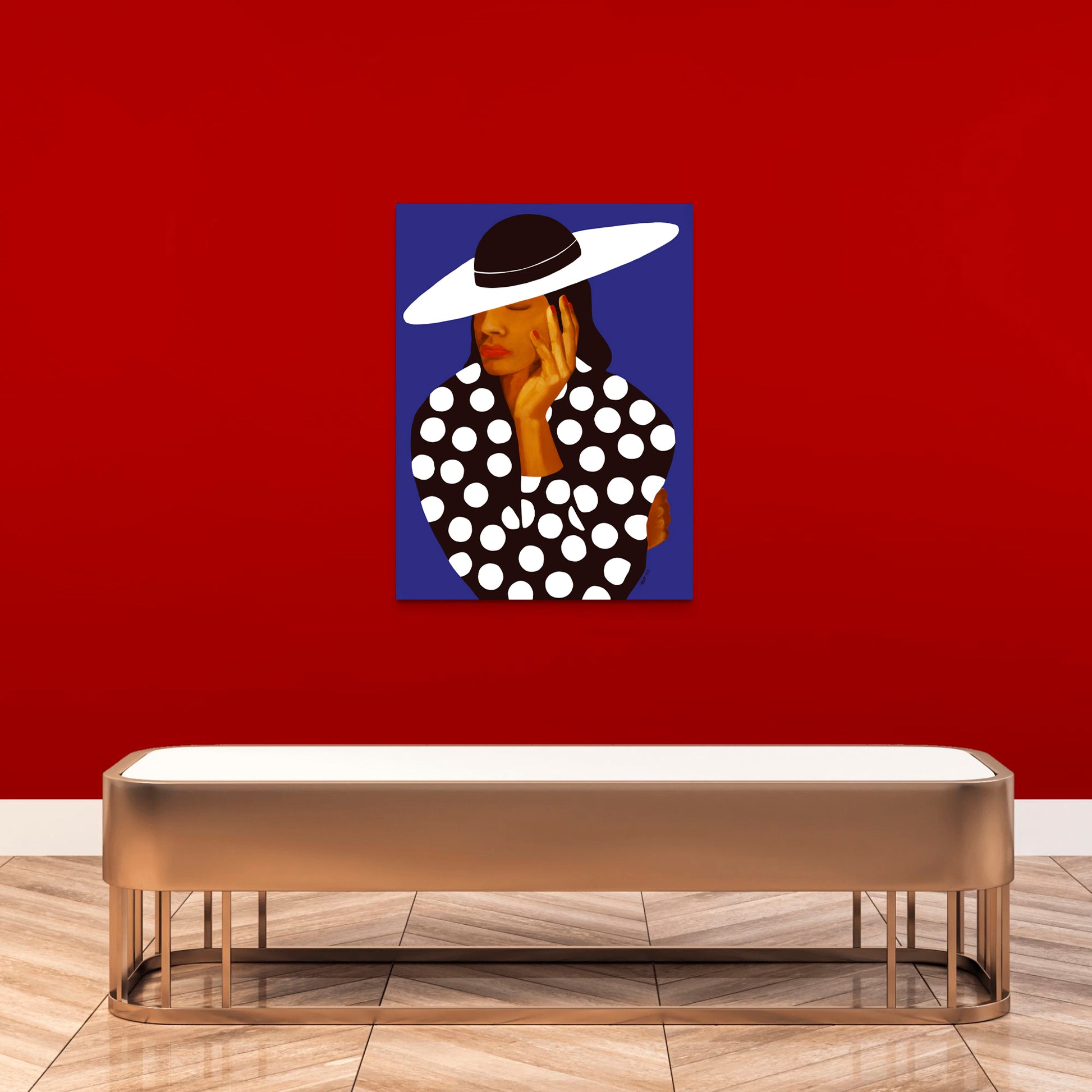 Diva in Black and White Polka Dots - Stretched Canvas Print - Antionette's Artistry