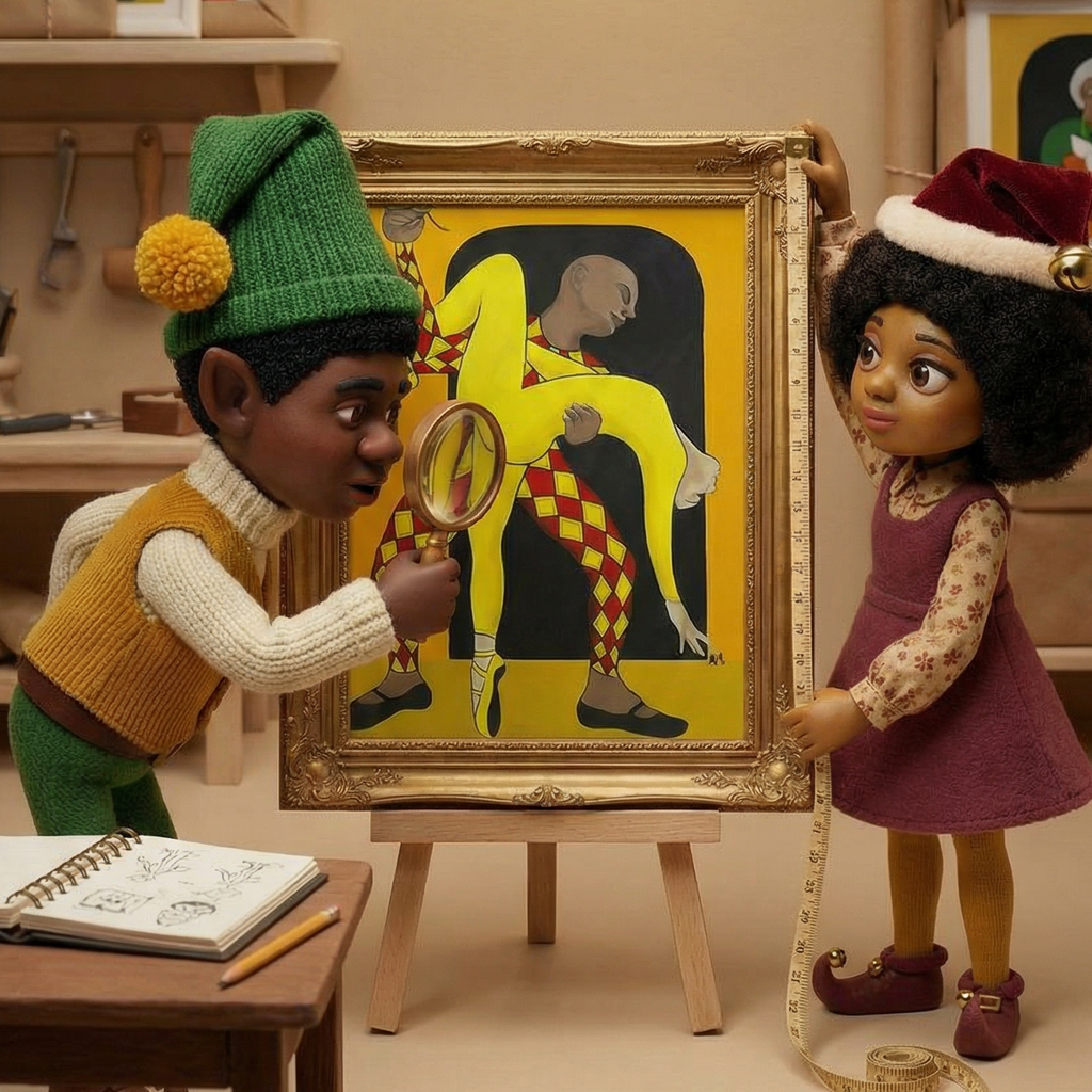 Dance of the Harlequin – Framed Bold Dance-inspired Art