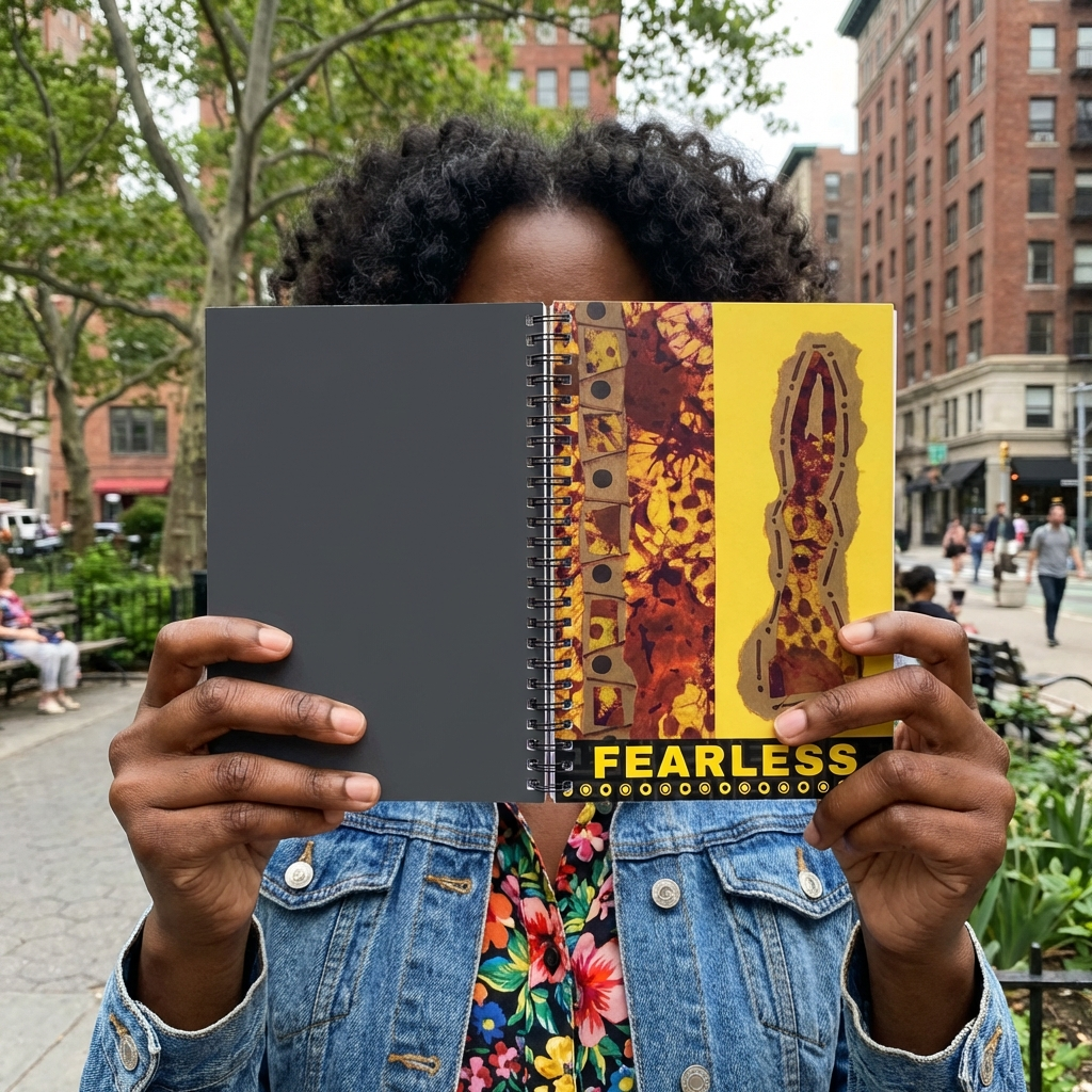 Fearless Afrocentric Spiral Notebook | Bold Art Journal, Ruled 6"x8"