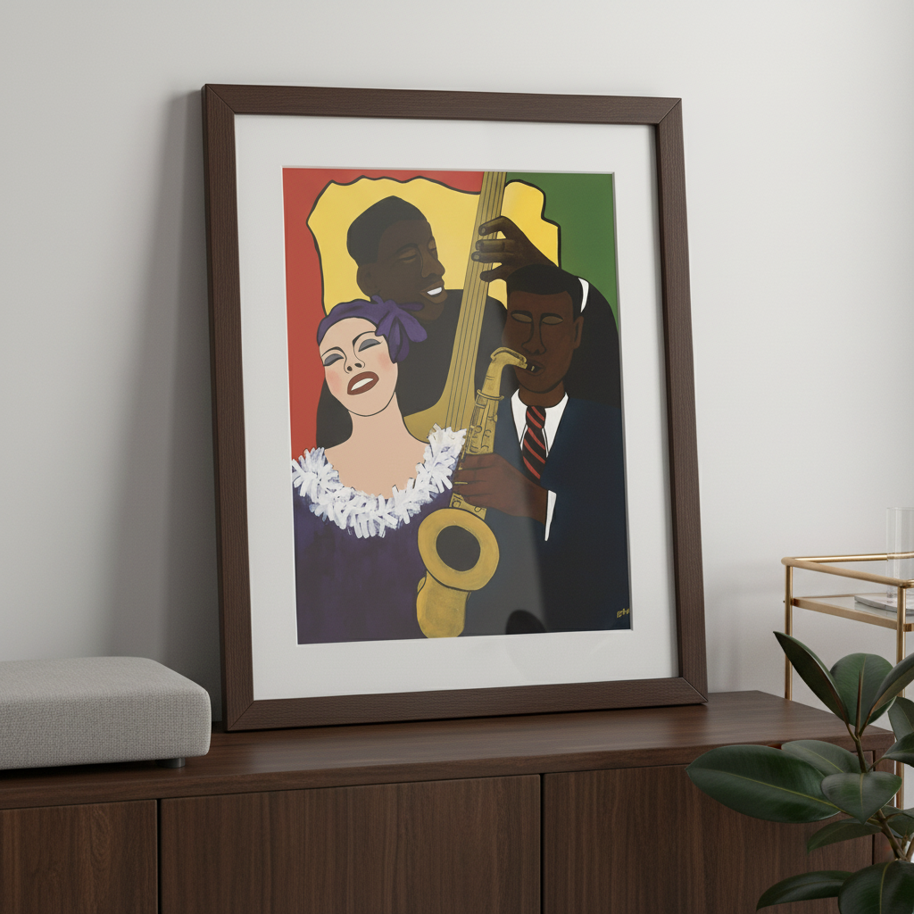 Feelin' the Rhythm — Framed Print, Espresso