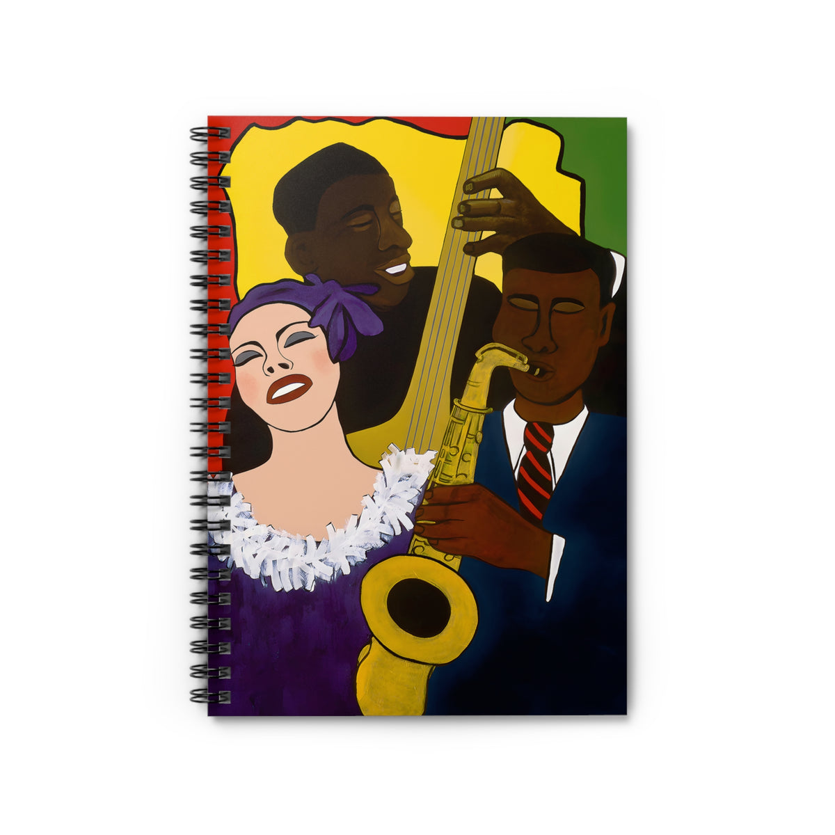 Feelin' the Rhythm Jazz Spiral Notebook | Music Lover Gift, Ruled Journal, 6"x8"