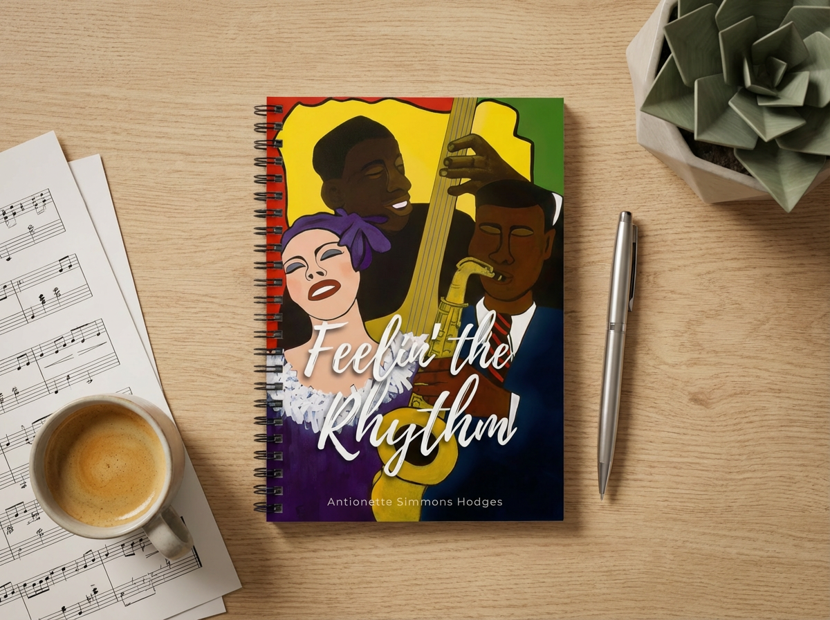 Feelin' the Rhythm Jazz Spiral Notebook | Music Lover Gift, Ruled Journal, 6"x8"