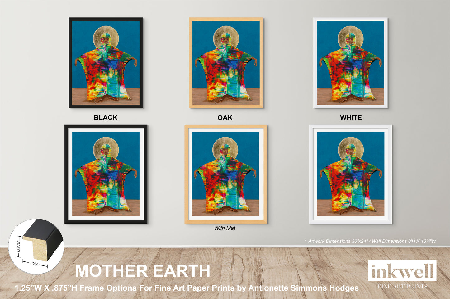 black art print framed choices for Mother Earth 1.25" X .875"