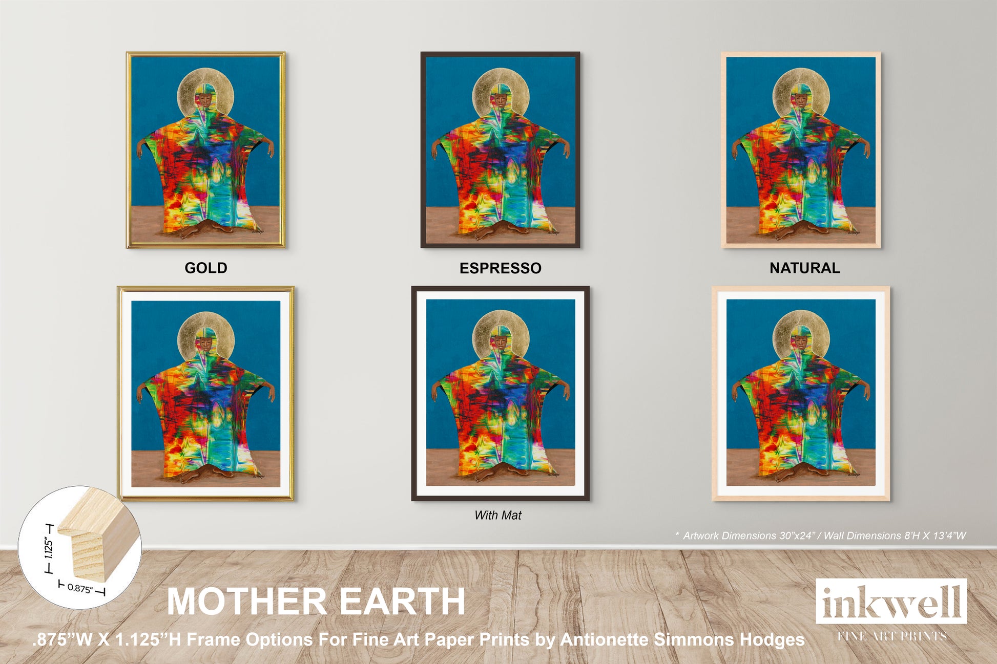 African american art print frame options .875" X 1.125"