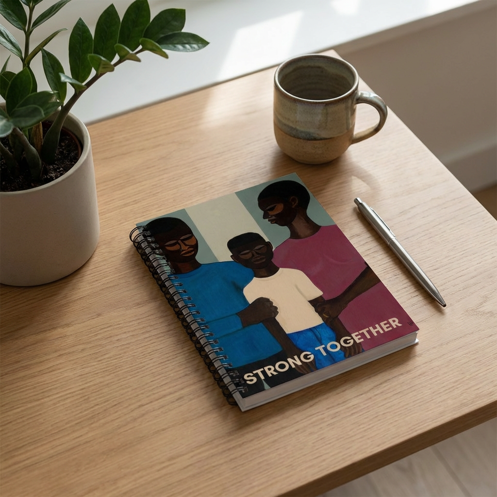 The Family Spiral Notebook | Black Family Art, "Strong Together" Journal, 6"x8"
