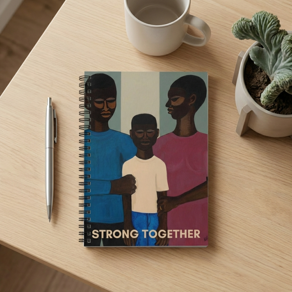 The Family Spiral Notebook | Black Family Art, "Strong Together" Journal, 6"x8"