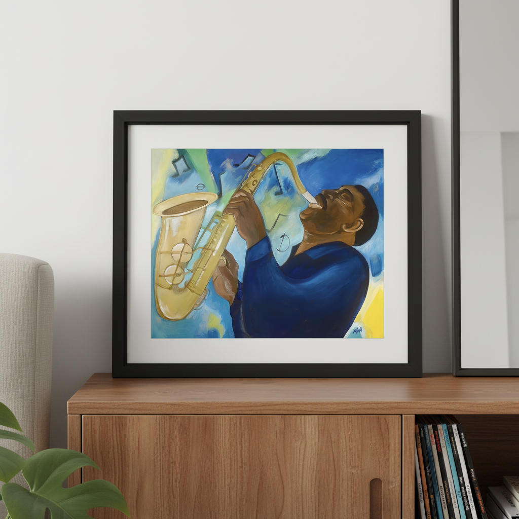 Groovin' — Framed Print, Black