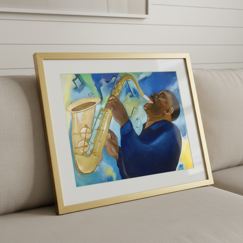 Groovin' — Framed Print, Gold