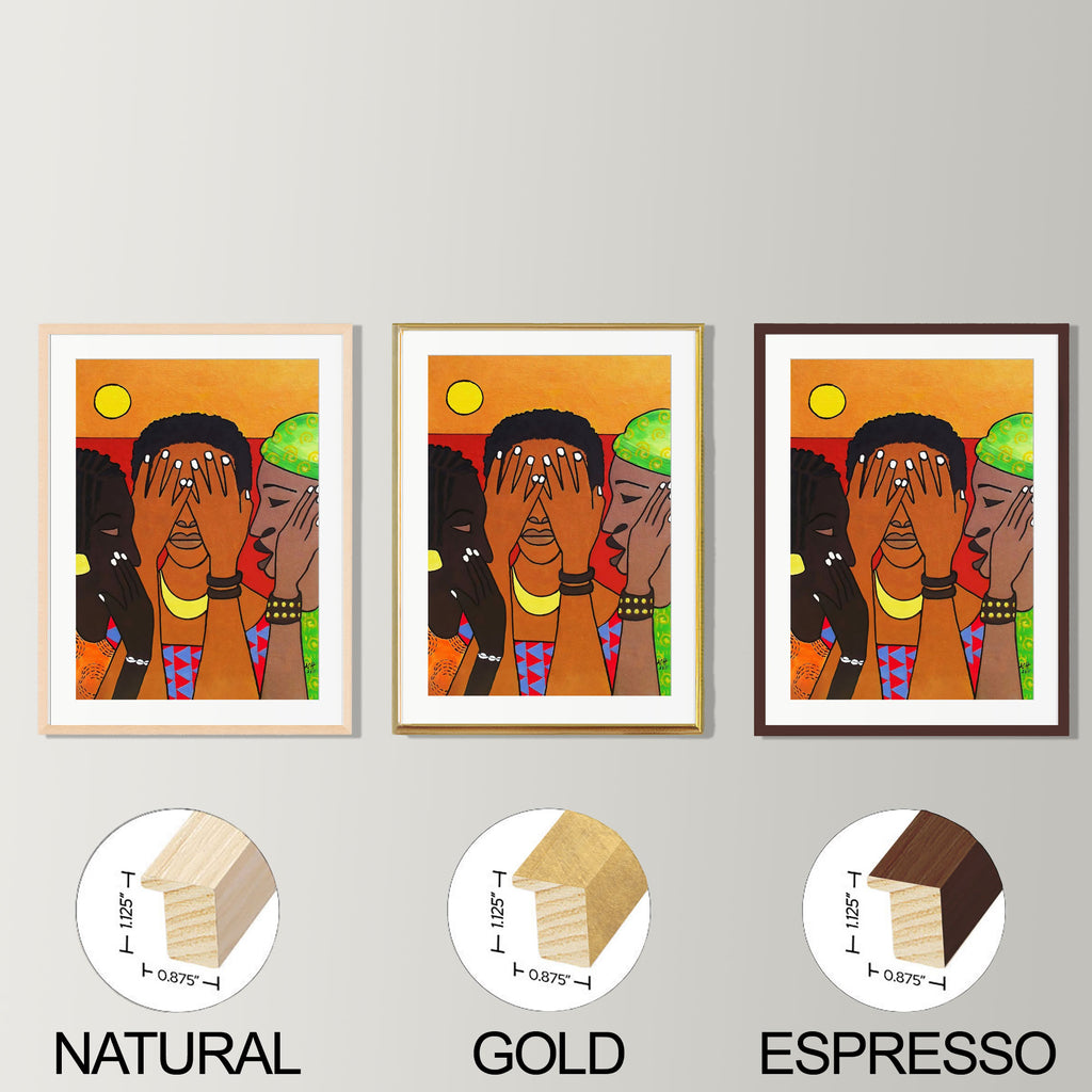 Framed Three Wise Women Unity Art Print – African American Cultural Wall Decor