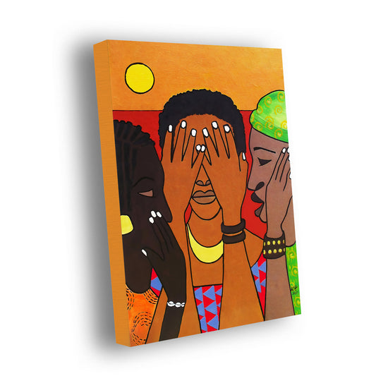 Hear No Evil, Speak No Evil, See No Evil - Stretched Canvas Print - Antionette's Artistry