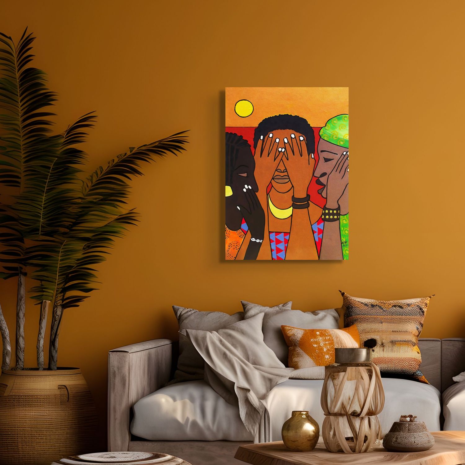 Hear No Evil, Speak No Evil, See No Evil - Stretched Canvas Print - Antionette's Artistry