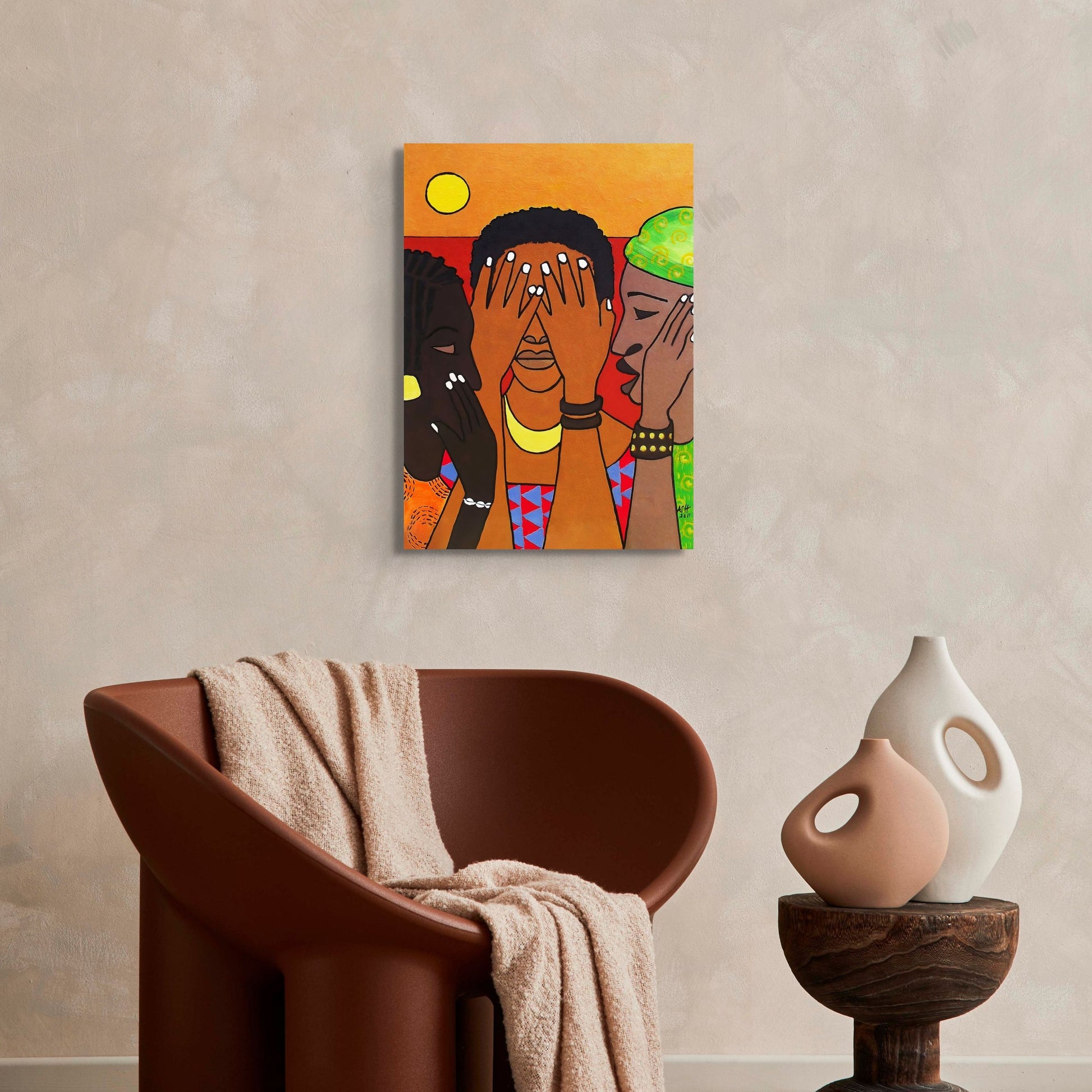 Hear No Evil, Speak No Evil, See No Evil - Stretched Canvas Print - Antionette's Artistry
