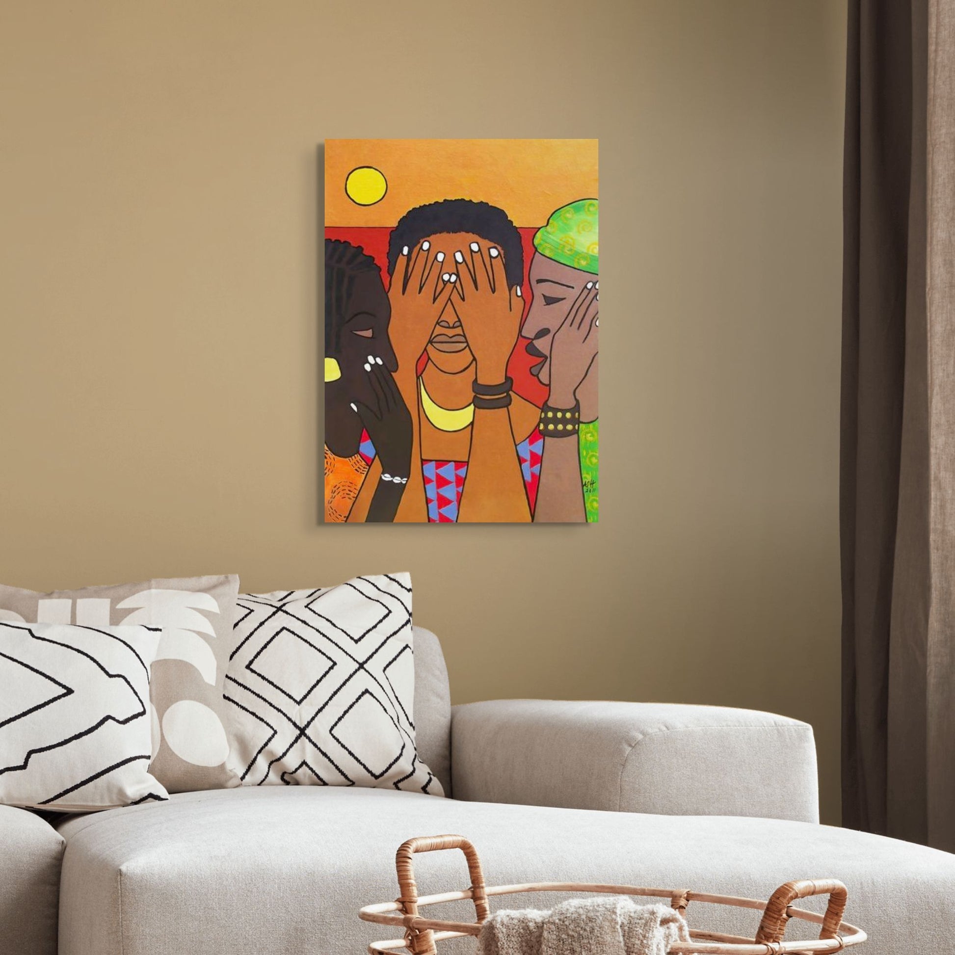 Hear No Evil, Speak No Evil, See No Evil - Stretched Canvas Print - Antionette's Artistry
