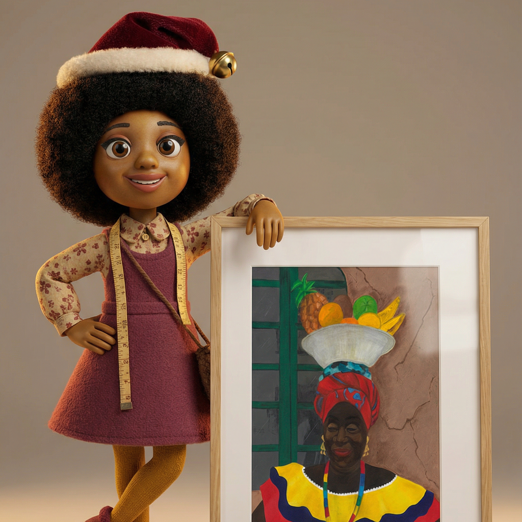 Framed Hey Lady Art Print | Colombian Cultural Portrait Wall Art