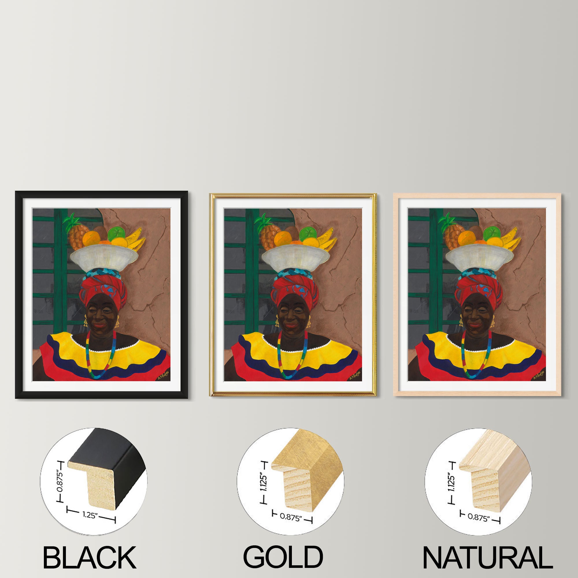 Framed Hey Lady Art Print | Colombian Cultural Portrait Wall Art