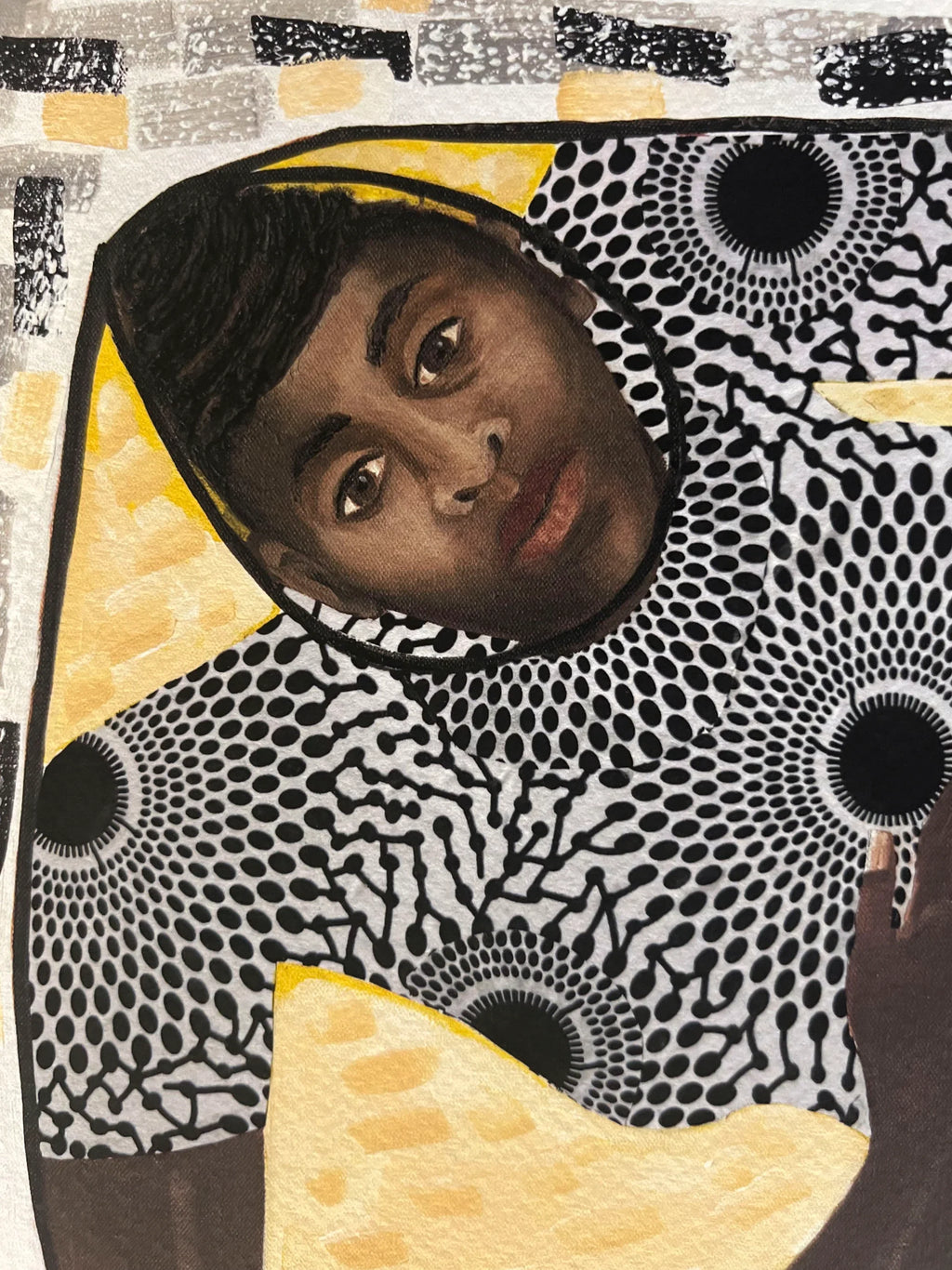 How Low Can You Go framed giclee print, detail of the dancer's face — Caribbean limbo dance art