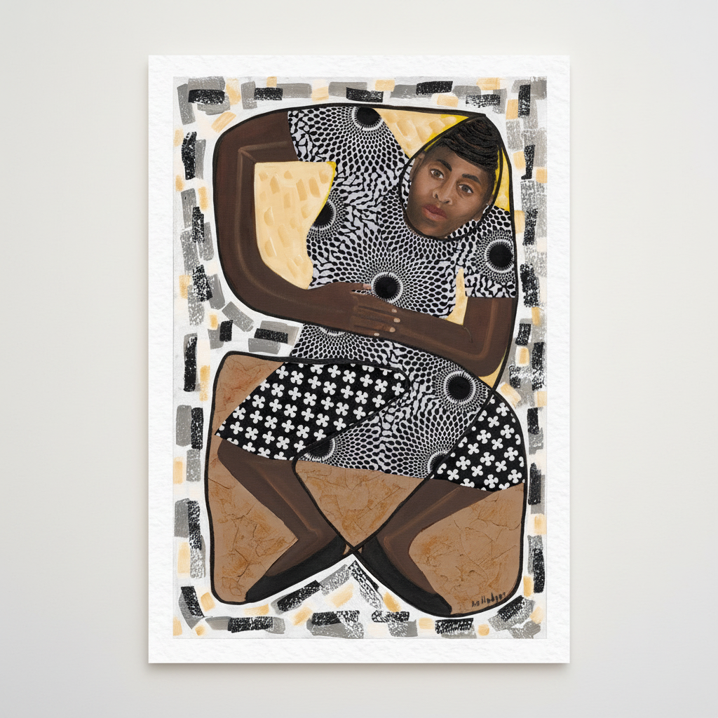 How Low Can You Go framed giclee print — Black woman ethnic art, Caribbean limbo dance