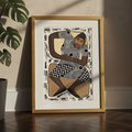 How Low Can You Go framed giclee print in gold frame, Brooklyn-styled floor lean — Caribbean limbo dance art
