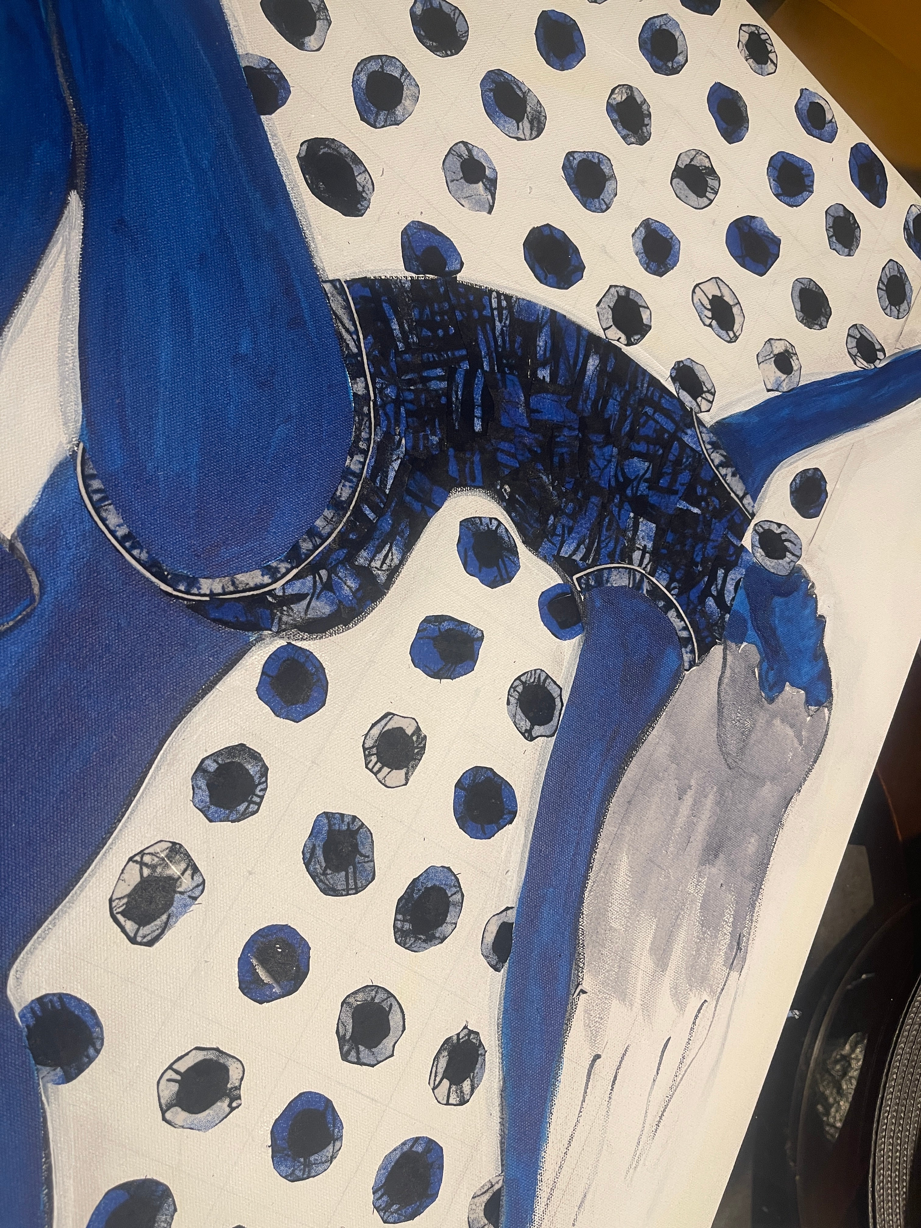 Indigo Rising | Original Acrylic Painting | Afrocentric Dance Art