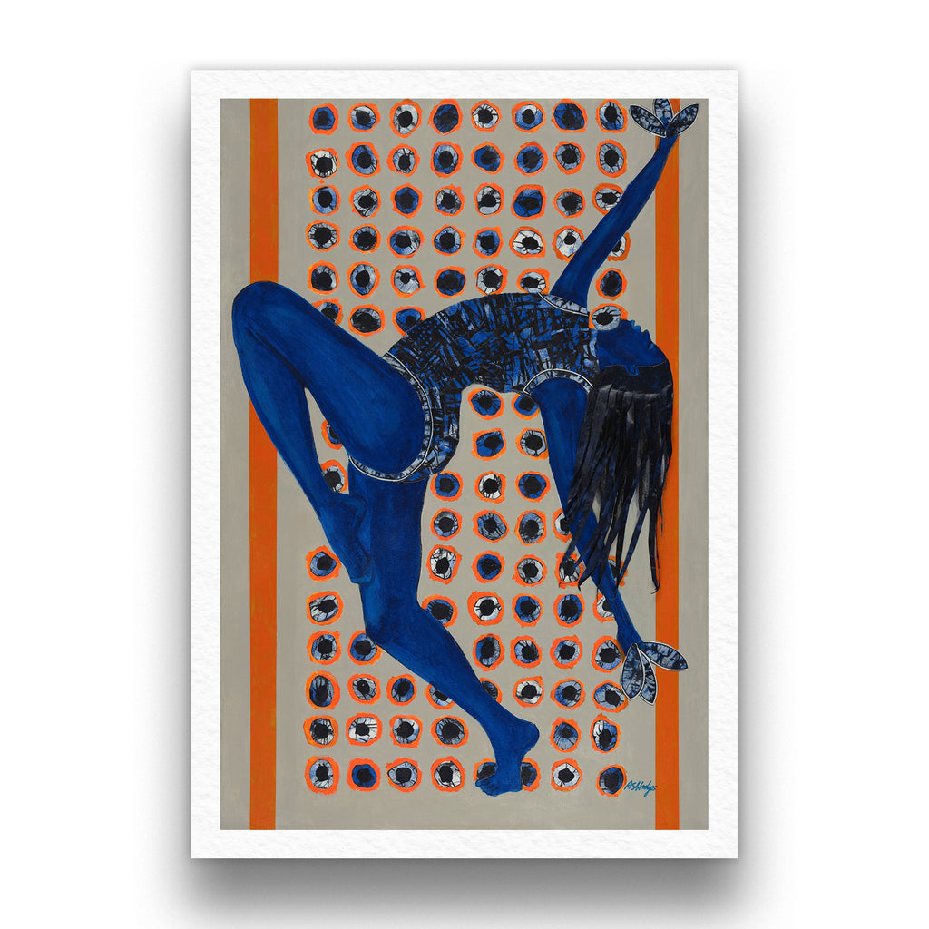 Black Woman Indigo Wall Art | Framed Afrocentric Decor