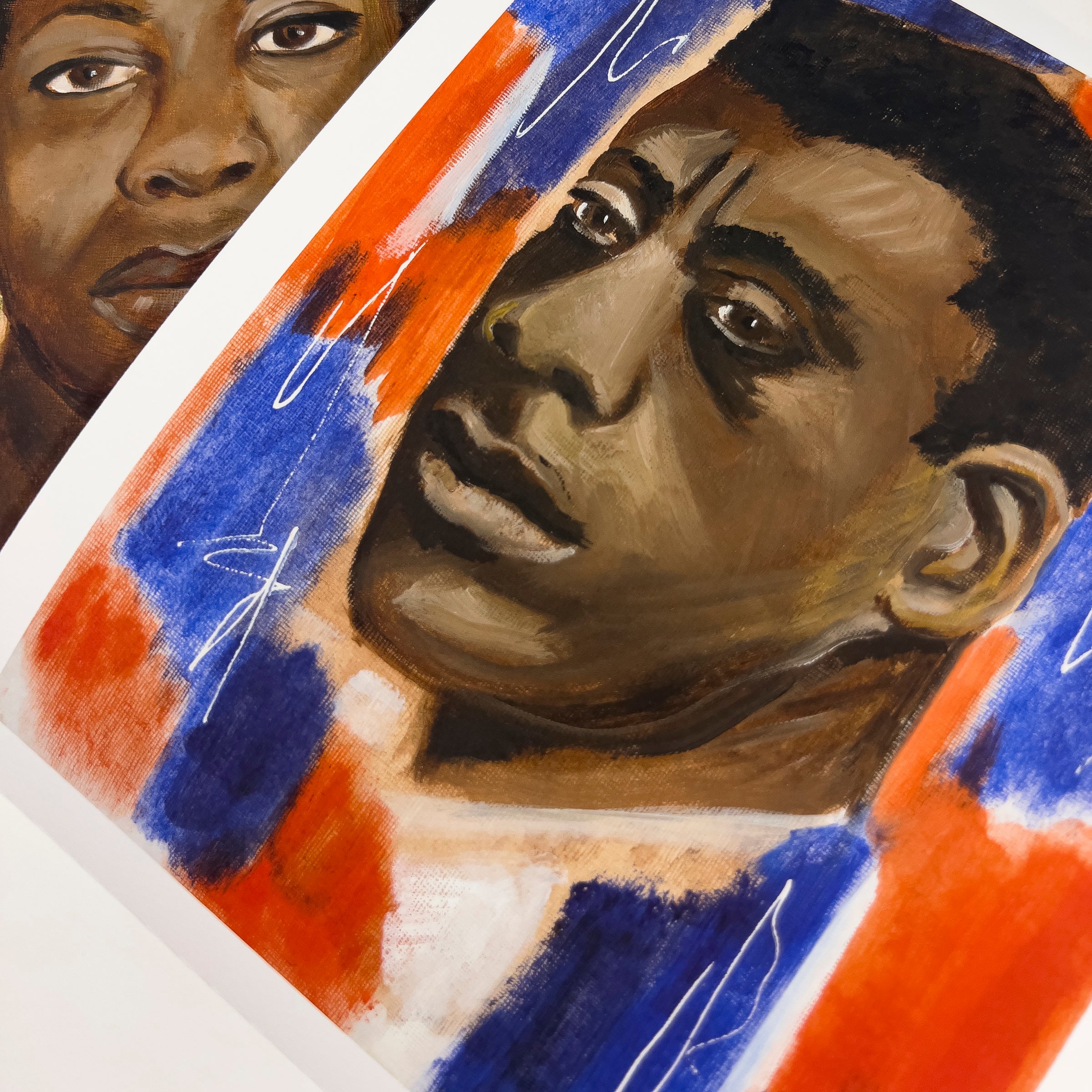 Red, White & Blues — James Baldwin giclee print — lifestyle view, Black literary icon art