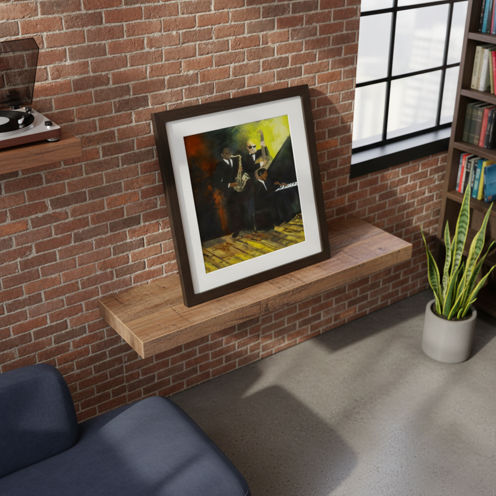 Jammin' framed giclee print — Black jazz band art by Antionette Simmons Hodges (2)