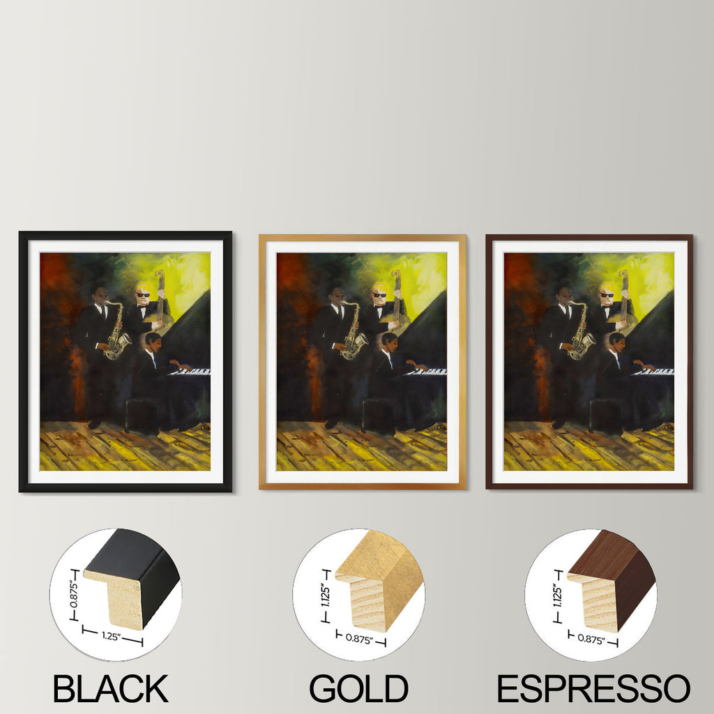 Jammin Fine Art Print  -  Framed Jazz Club Music Art