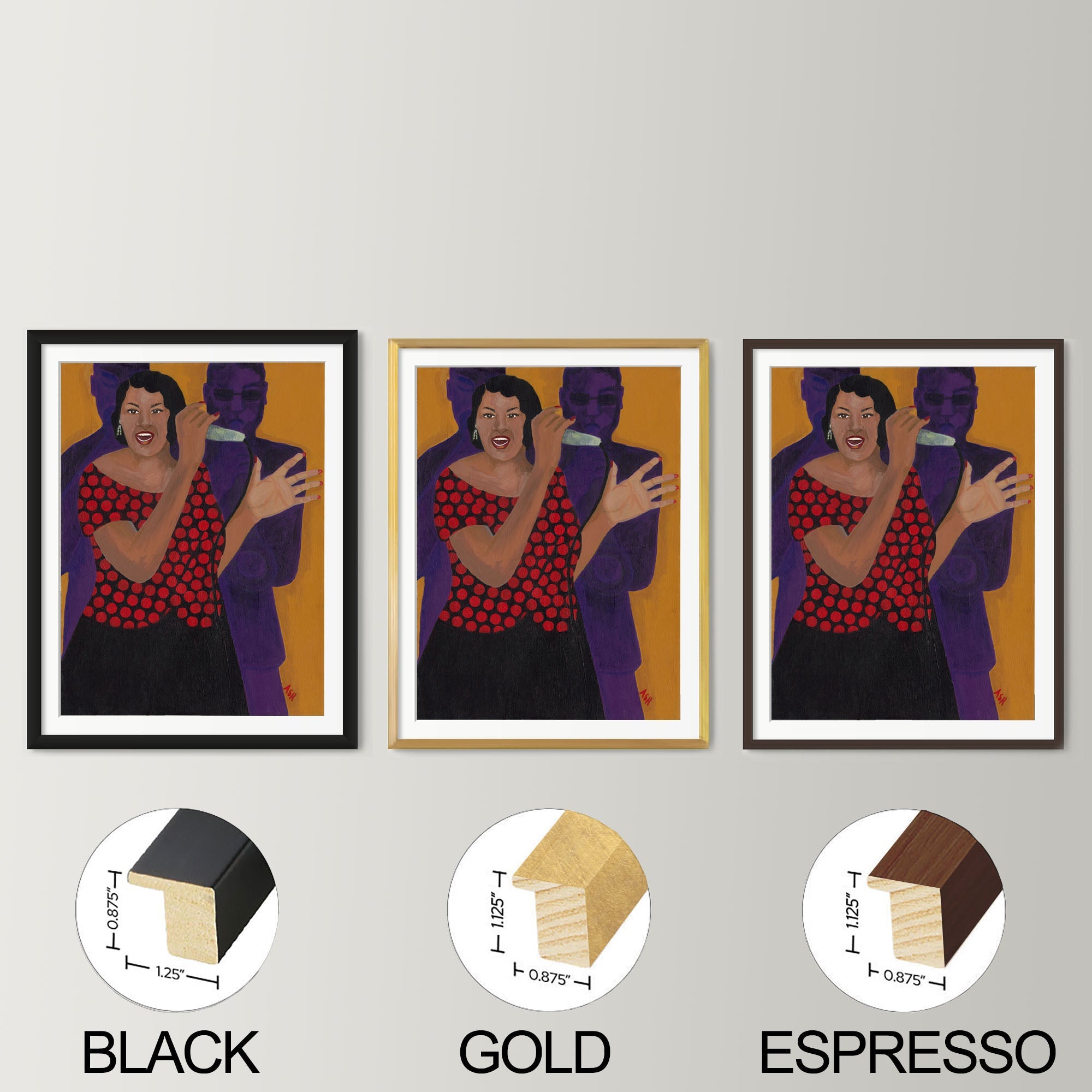 Jazz Singer — Framed Print, frame options