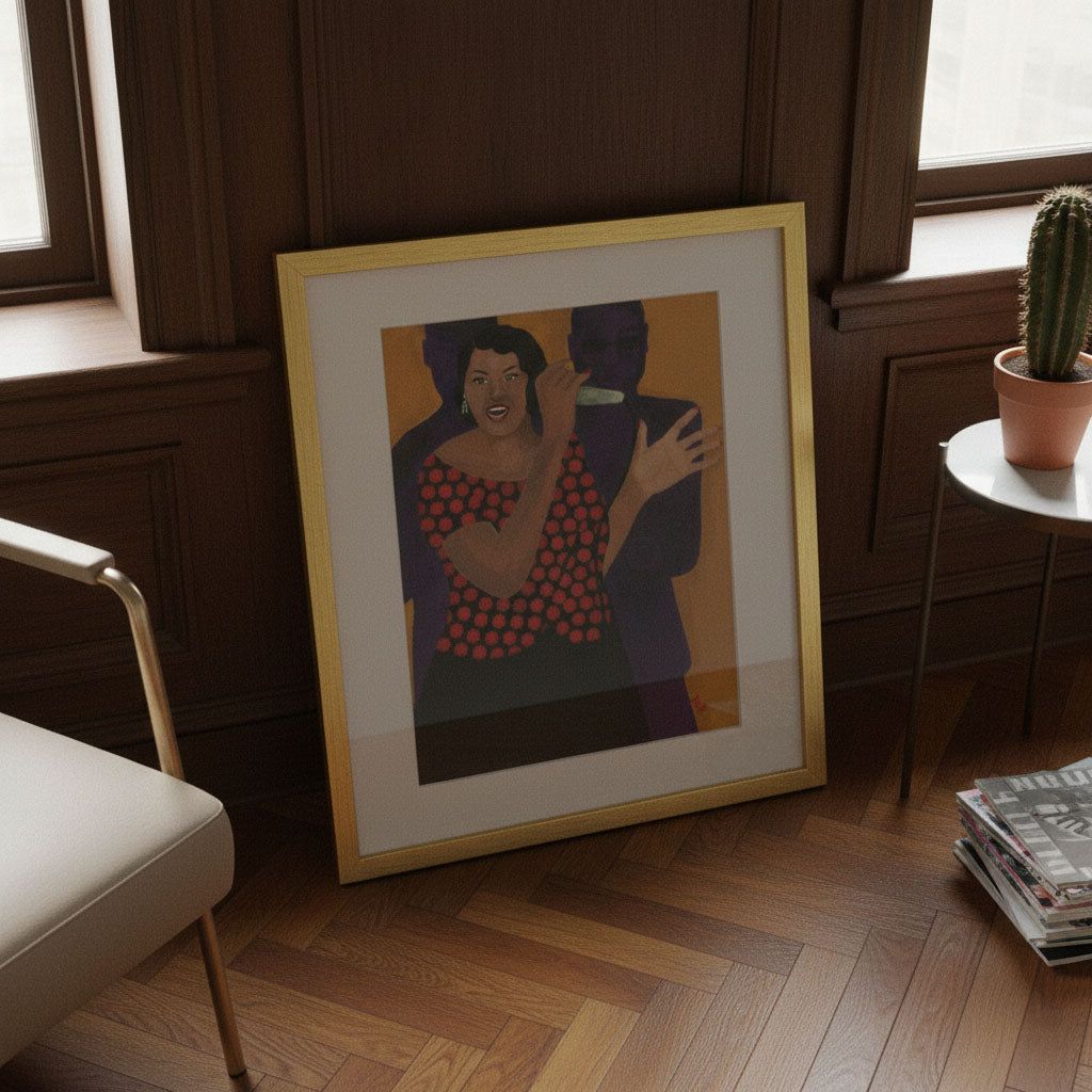 Jazz Singer framed giclee print — Black jazz vocalist wall art by Antionette Simmons Hodges (2)