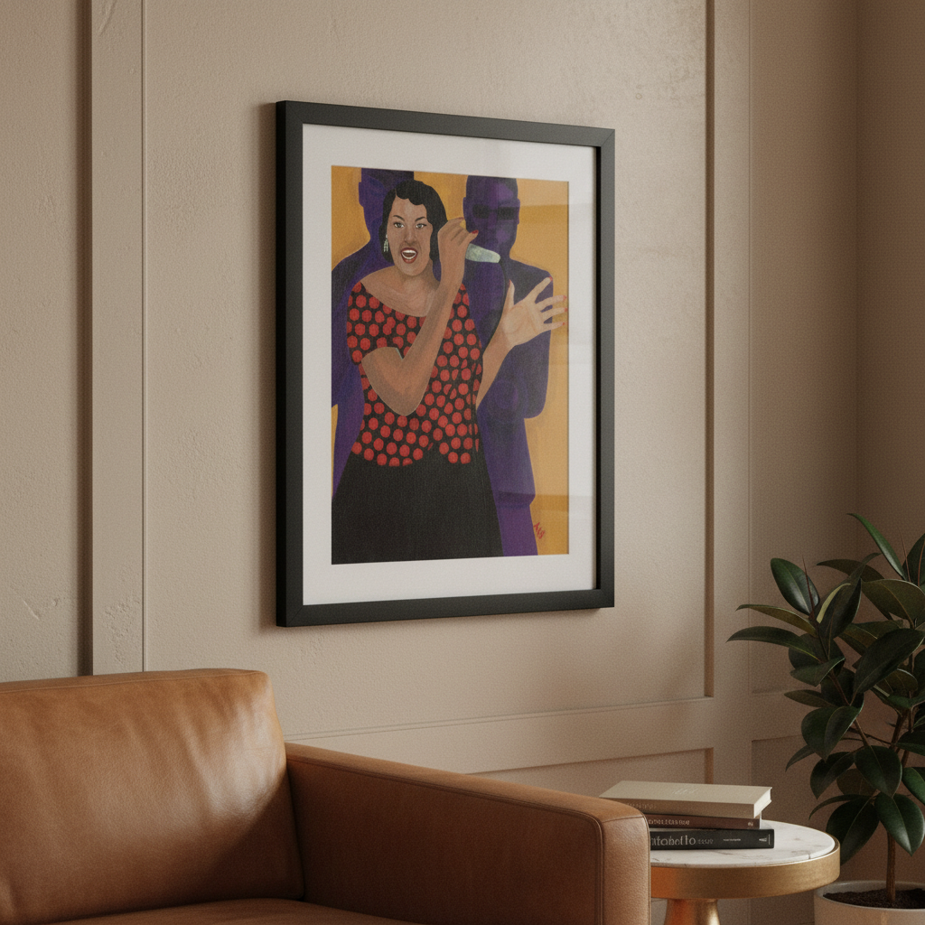 Jazz Singer framed giclee print — Black jazz vocalist wall art by Antionette Simmons Hodges (5)