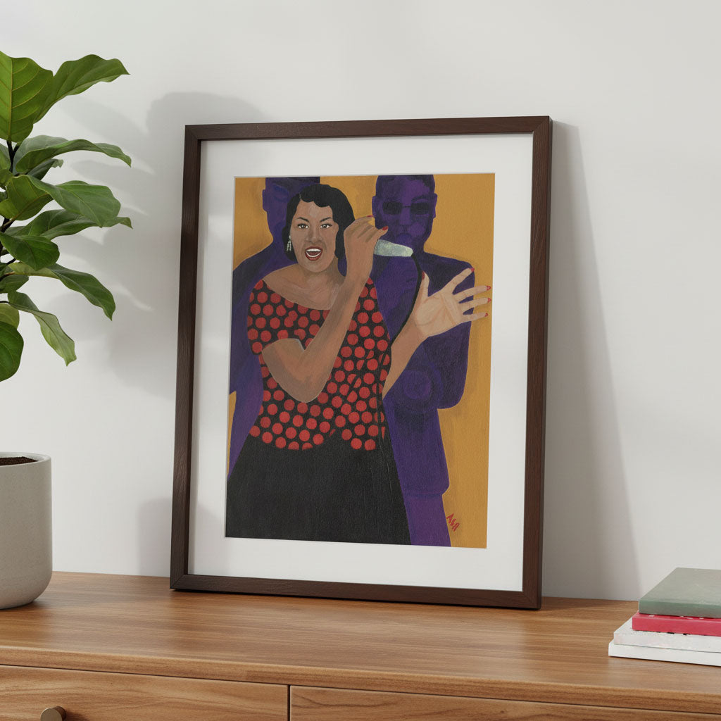 Jazz Singer framed giclee print — Black jazz vocalist wall art by Antionette Simmons Hodges (6)