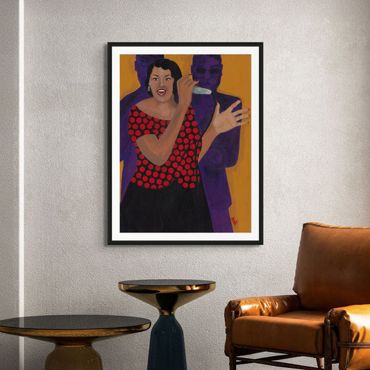 Jazz Music Black art print by Antionette Simmons Hodges titled Jazz Singer