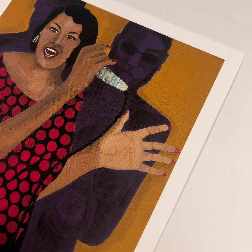 Jazz Singer giclee print — full artwork, Black jazz vocalist art by Antionette Simmons Hodges