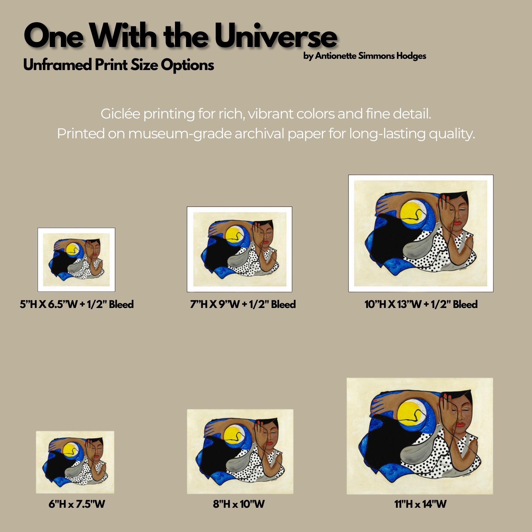 One With the Universe - Continuous Line Fine Art Prints - Antionette's Artistry