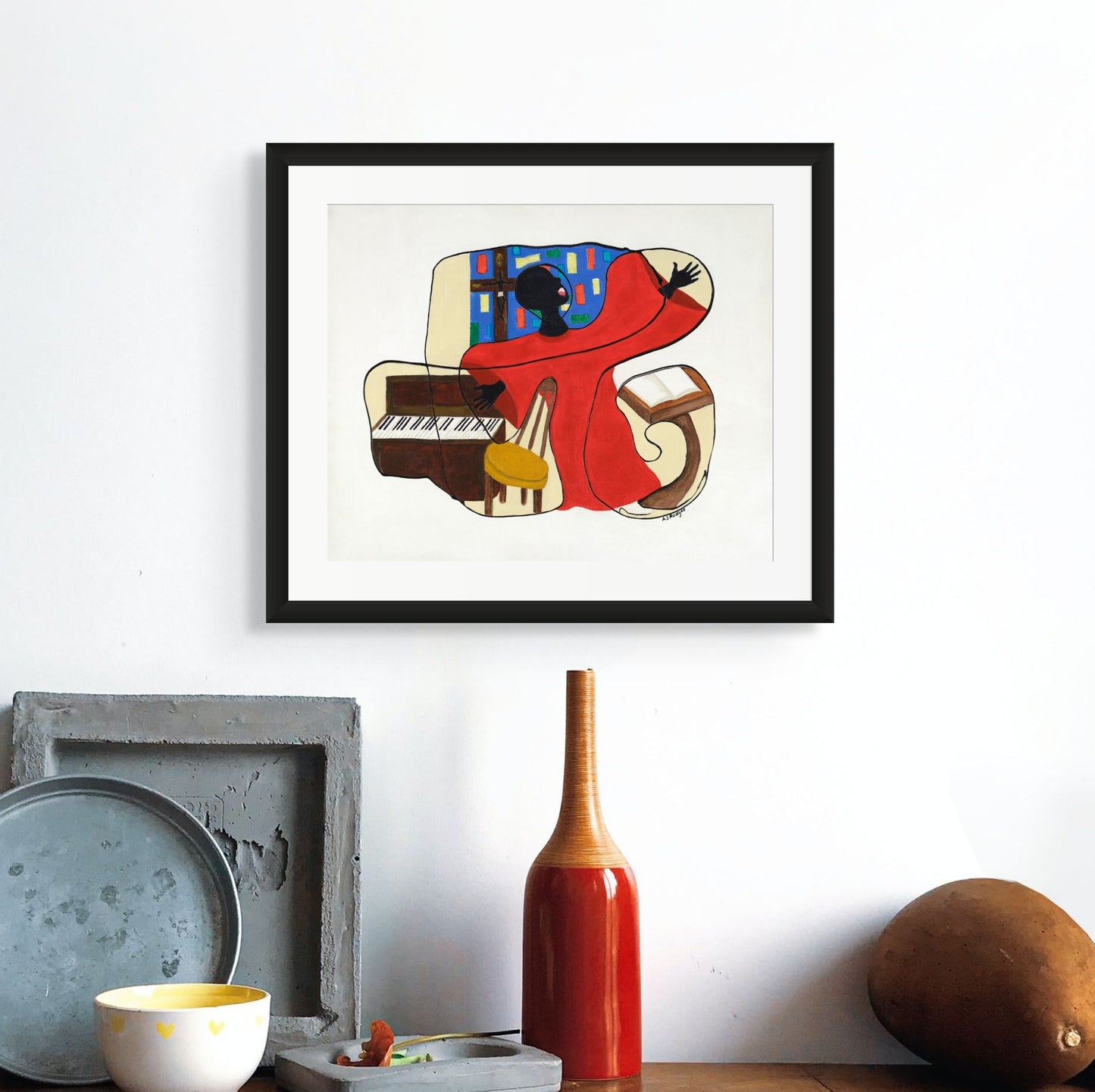 Glory - Continuous Line Fine Art Print - Black Gospel Art - Antionette simmons Hodges