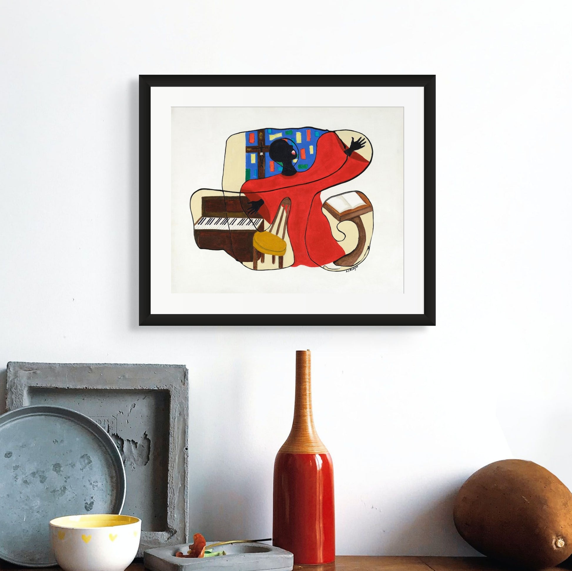 Glory - Continuous Line Fine Art Print - Black Gospel Art - Antionette simmons Hodges