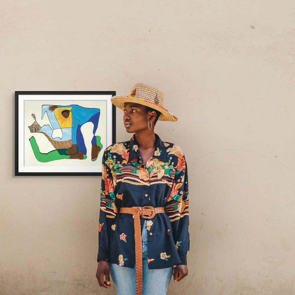 Sharecropper - Continuous Line Fine Art Print - Black History Artwork