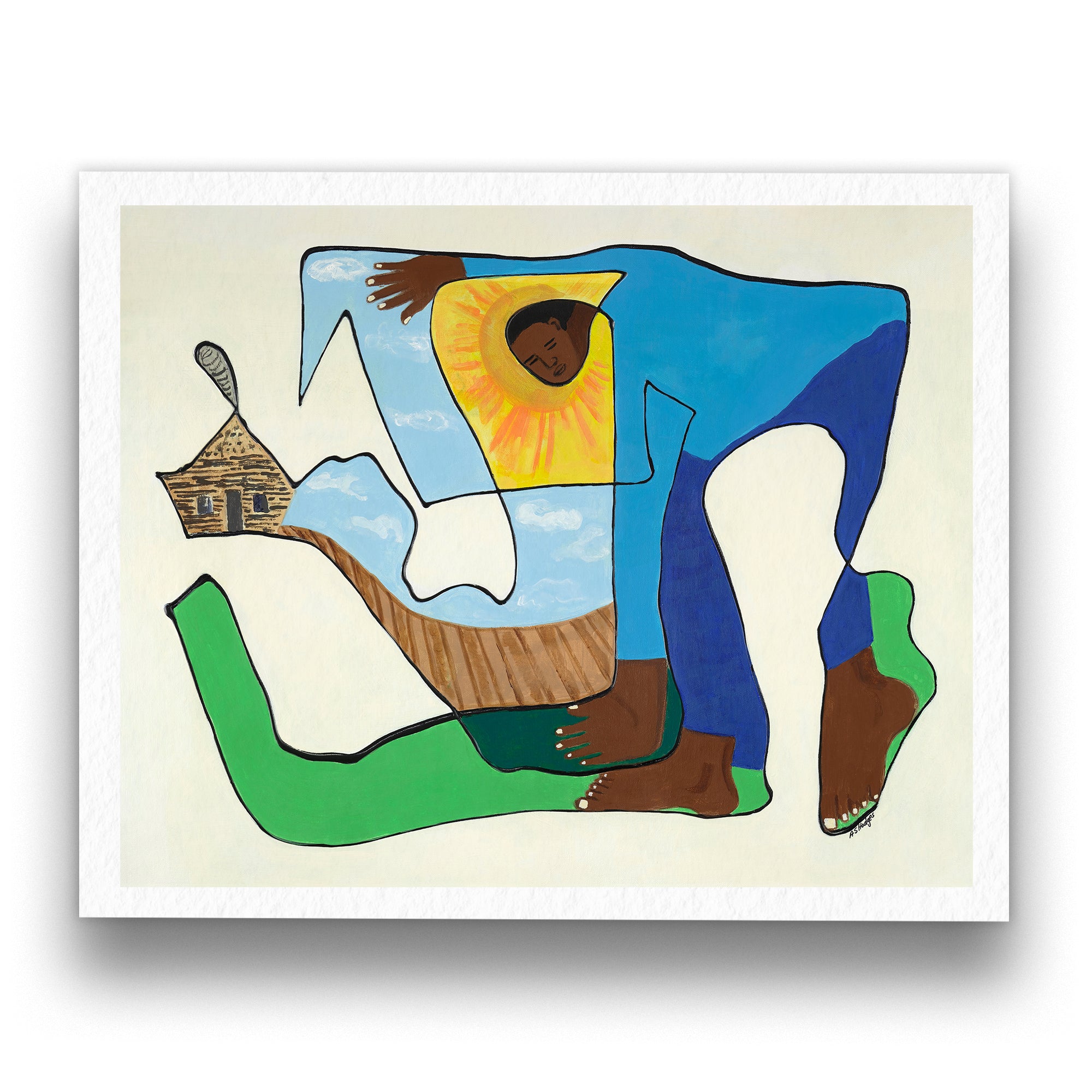 Sharecropper - Continuous Line Fine Art Print - Antionette's Artistry