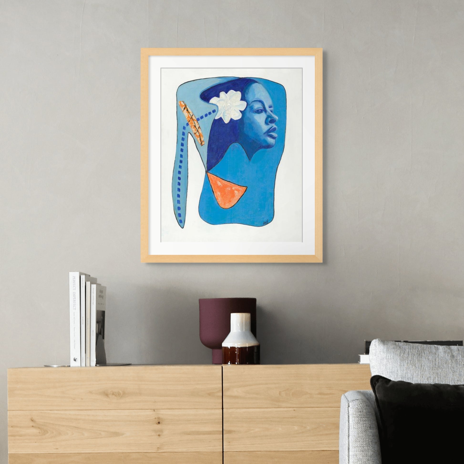Billie's Blues - Continuous Line Fine Art Print - Antionette's Artistry