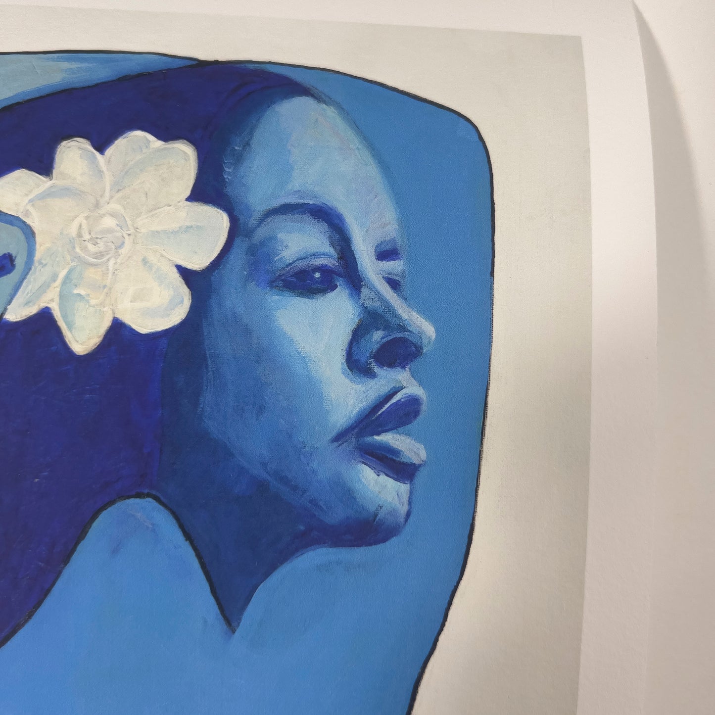 Billie's Blues - Continuous Line Fine Art Print -  Billie Holiday art - face detail