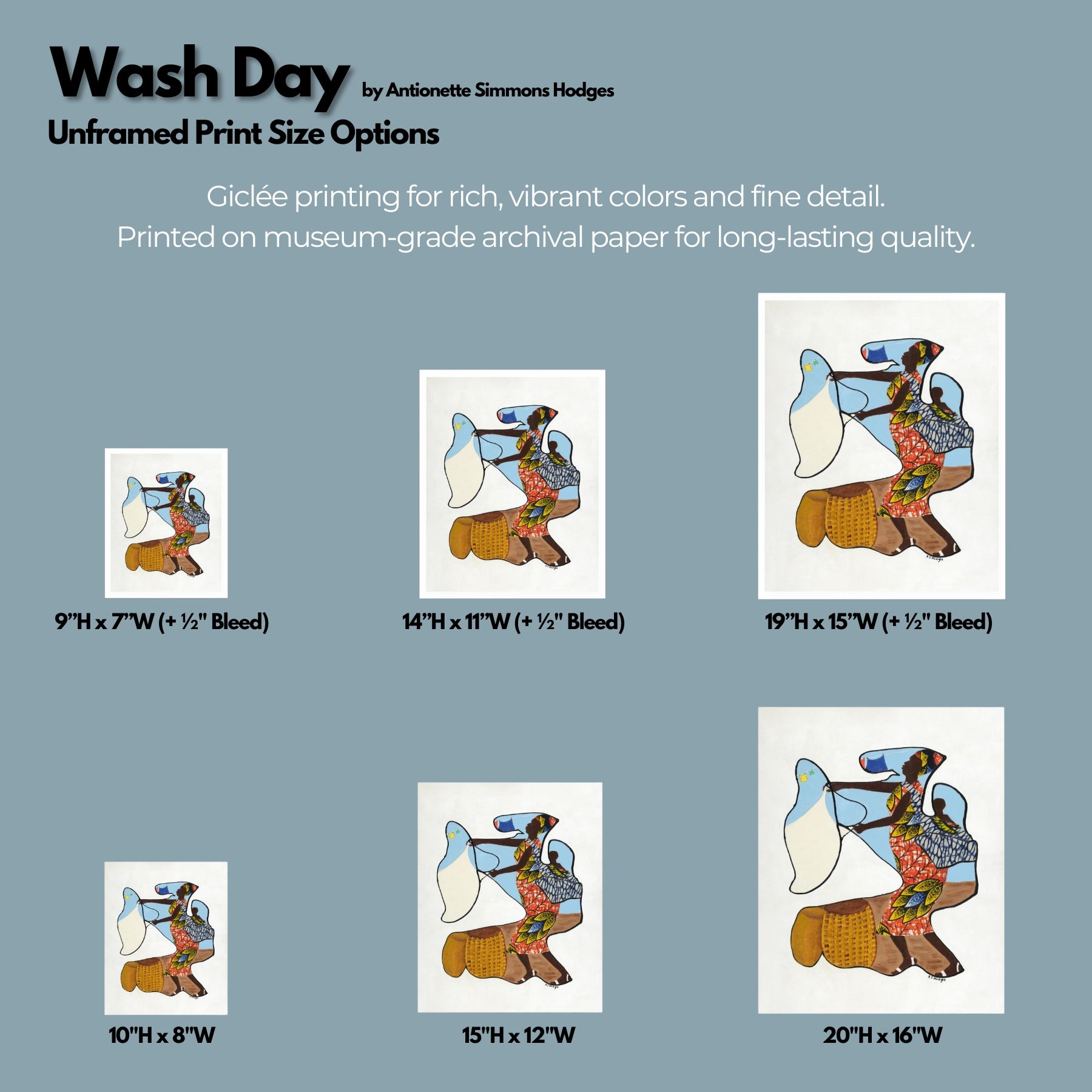 Wash Day - Continuous Line Fine Art Print  - Celebrating Heritage