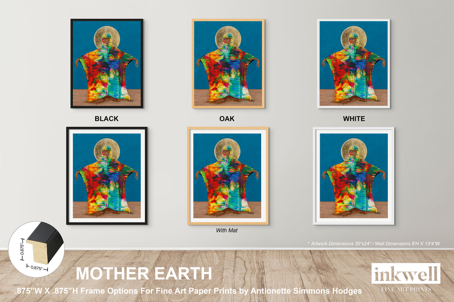 Mother Earth - Framed Fine Art Print - Afrofuturist Print - frame choices 1