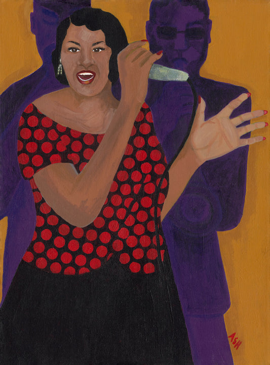 Jazz Singer - Framed Vocalist Fine Art Print - black artwork Antionette Simmons Hodges