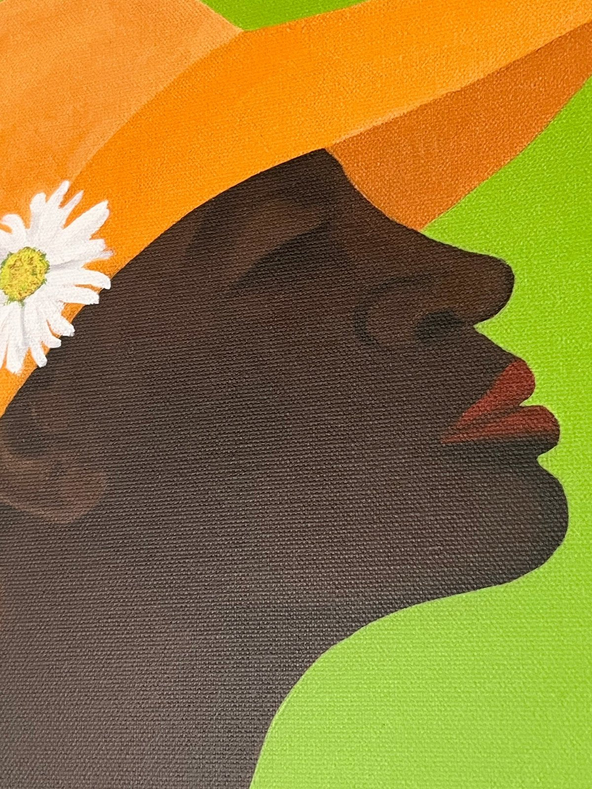 Annabelle's New Hat - Framed  Canvas Print -  African American Art - detail of the face