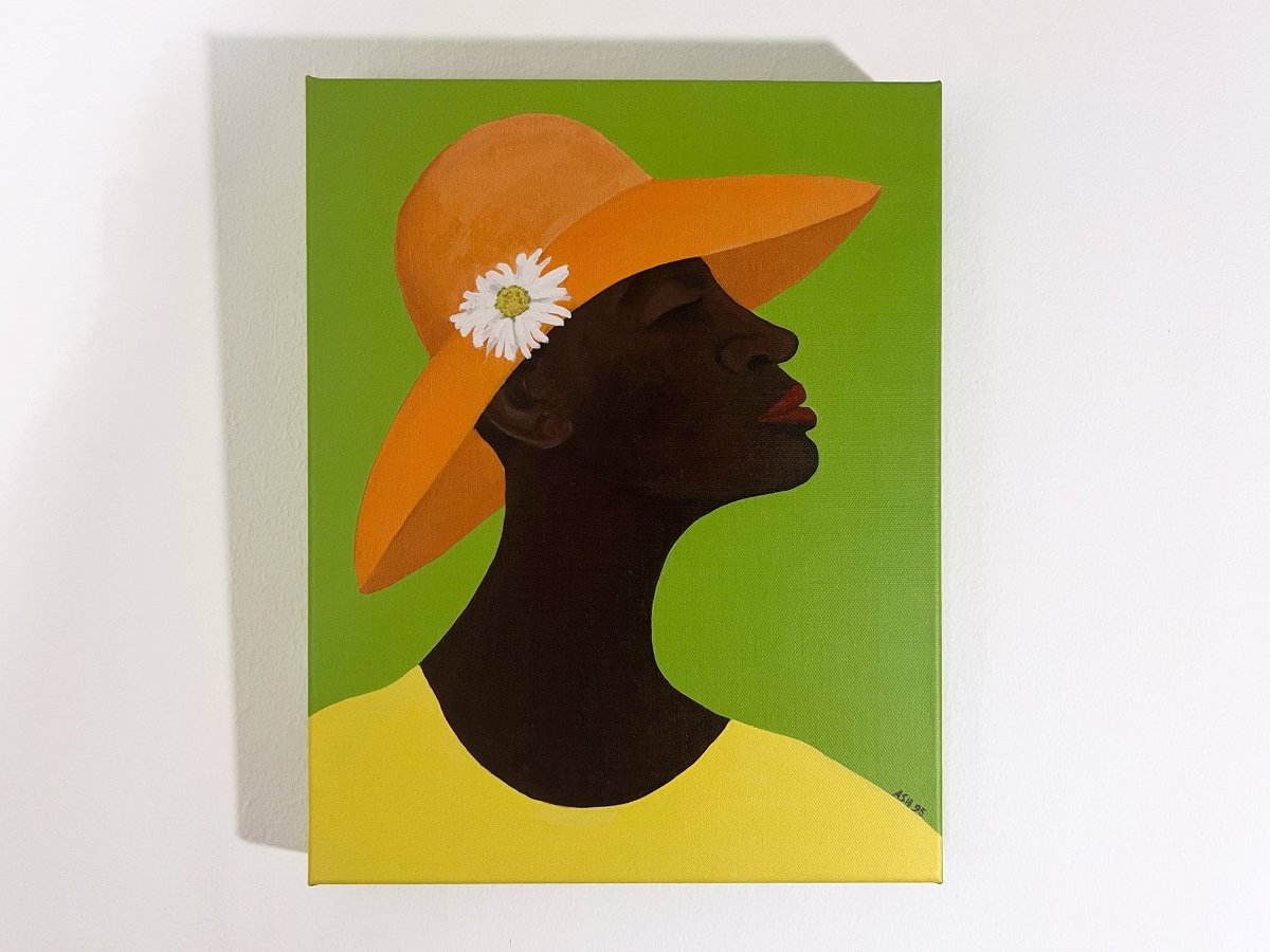Annabelle's New Hat - Framed  Canvas Print -  African American Art - unframed print