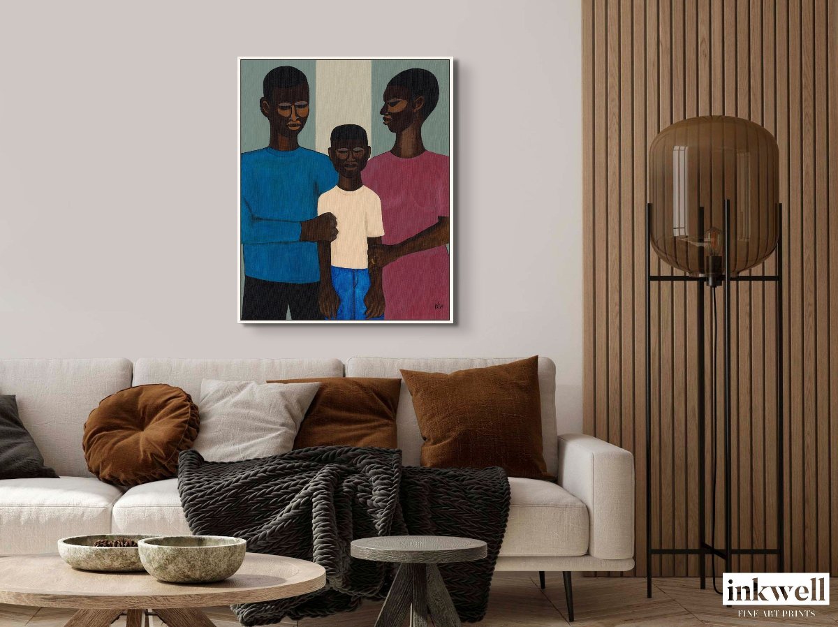 The Family - Framed Stretched Canvas Print - Black Cultural Art