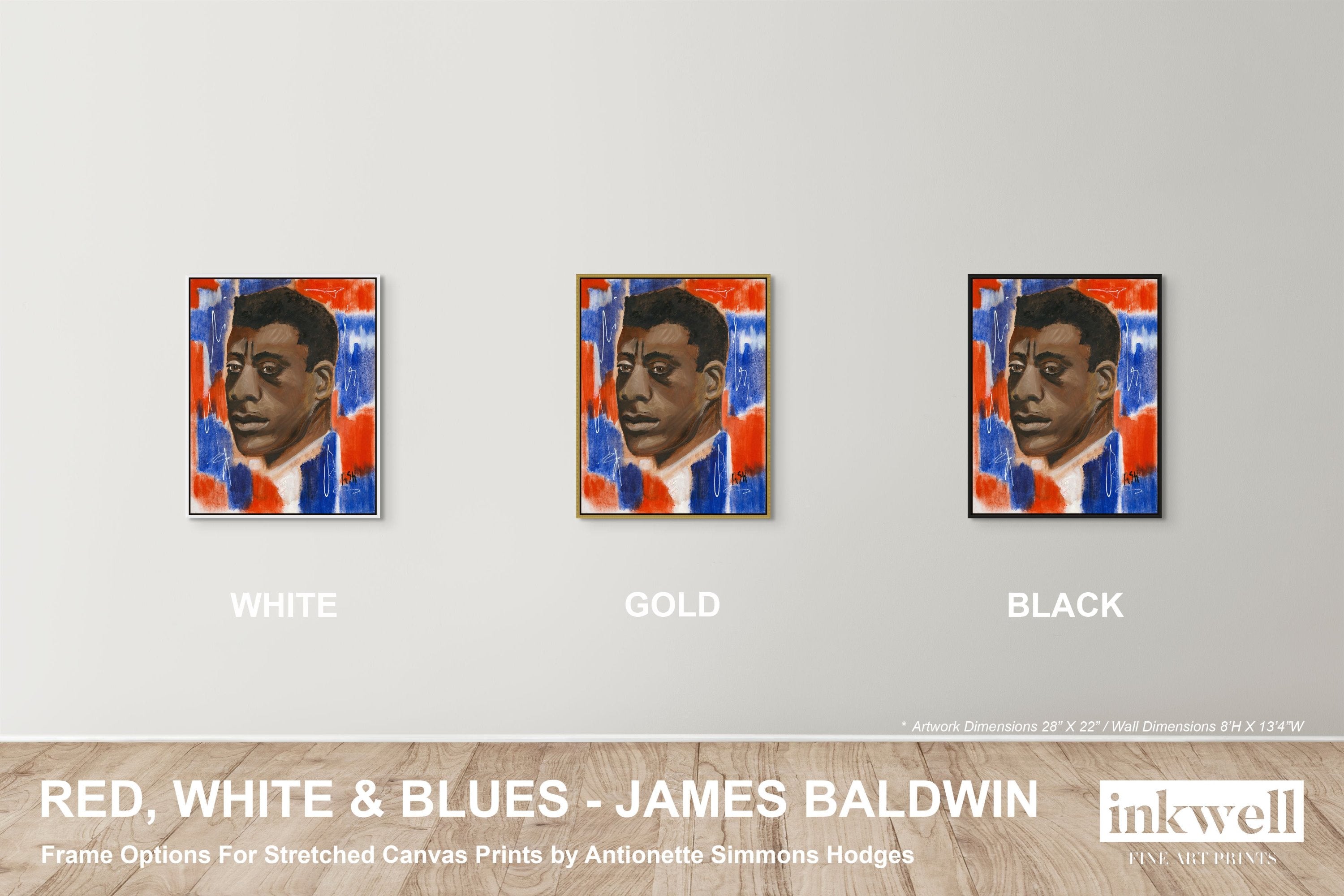 Red, White & Blues - James Baldwin - Framed Stretched Canvas Giclee Print - Antionette's Artistry